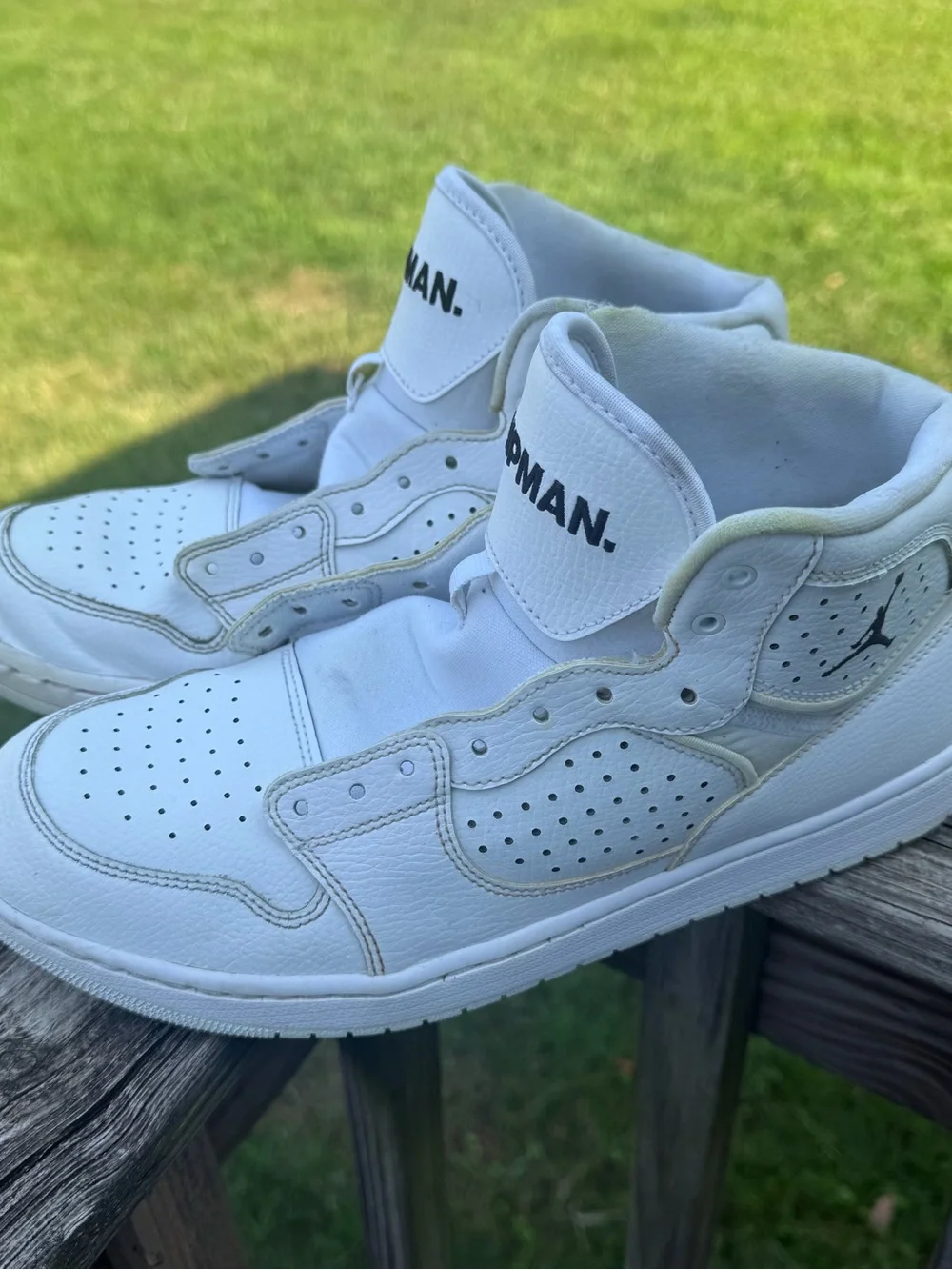 Jordan White High-Top Sneaker Inner Label View